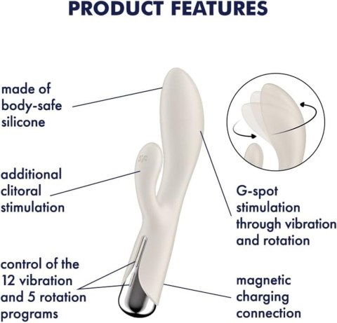 3 Satisfyer wibrator Spinning Wibrator króliczek, rabbit 2 Beige