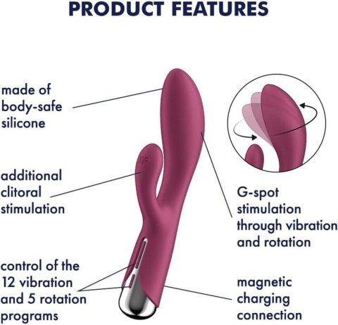 Satisfyer wibrator Spinning Wibrator króliczek, rabbit 1 Red