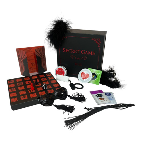 Secret Game Box - erotyczna gra dla par - odkryj nowe sposoby na przyjemność w sypialni - zestaw RED