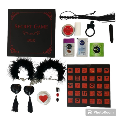 Secret Game Box - erotyczna gra dla par - odkryj nowe sposoby na przyjemność w sypialni - zestaw RED