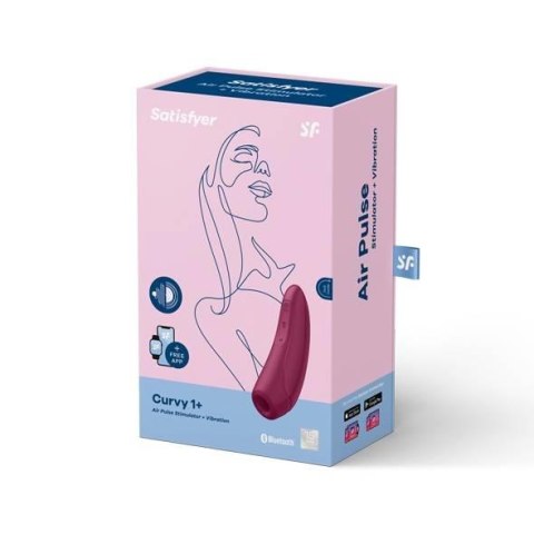 Wibrator - Curvy 1+ Air Pulse Stimulator + Vibration Rose Red