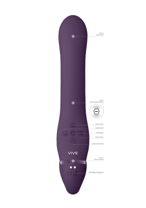 Ai - Dual Vibrating & Air Wave Tickler Strapless strap on