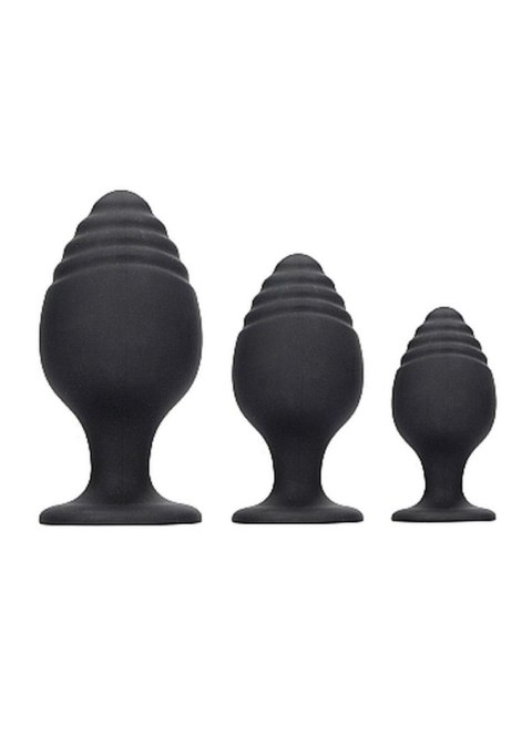 Rippled Butt Plug Set - Black