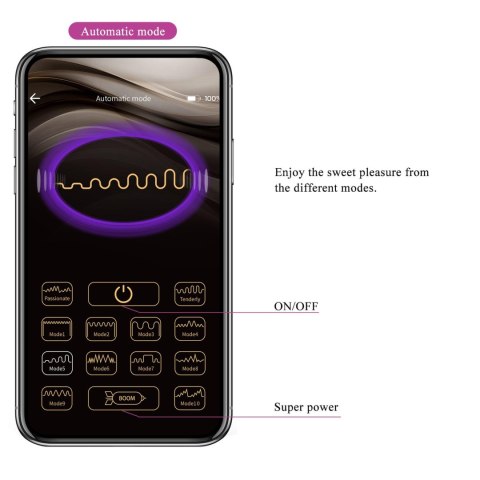 WIBRATOR - Ethan purple, 12 vibration functions Mobile APP Long-distance Control