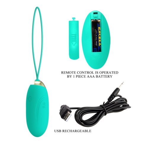 PRETTY LOVE - JENNY Dream chaser 1, Green, Wireless remote control 12 vibration functions