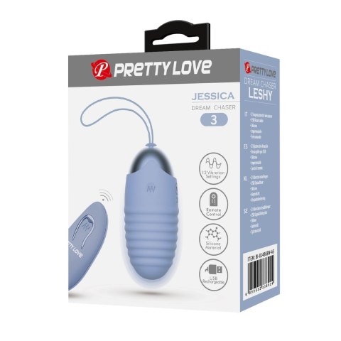 PRETTY LOVE - JESSICA Dream chaser 3, Blue, Wireless remote control 12 vibration functions