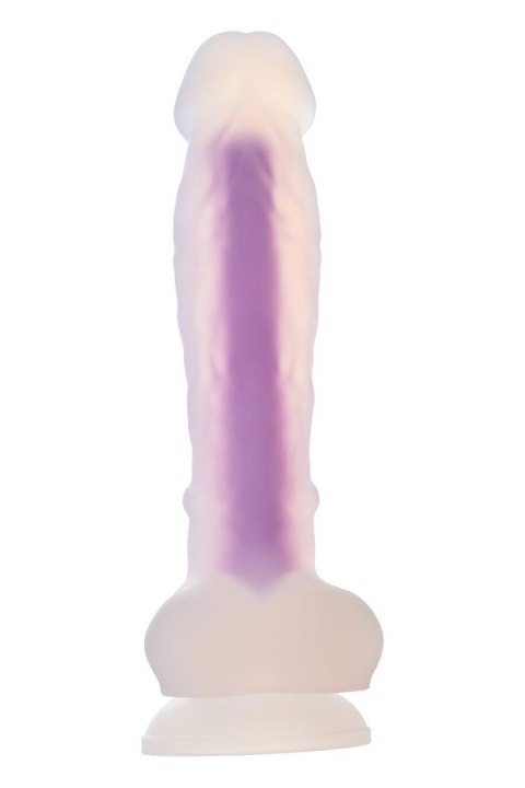 RADIANT SOFT SILICONE GLOW IN THE DARK DILDO MEDIUM PURPLE