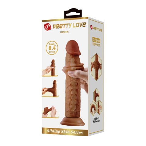 PRETTY LOVE - KEON 8.4"(214mm) Sliding Skin Series TPR, Suction base Bendable