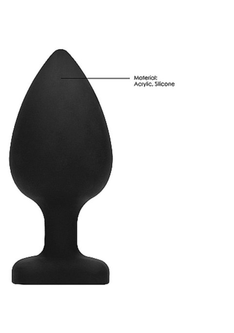 Diamond Heart Butt Plug - Extra Large - Black