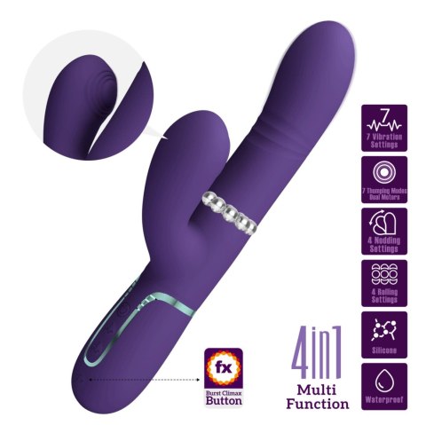 WIBRATOR - Mariana dark purple, 7 vibration functions, 7 thrusting settings, 4 rolling functions,4 nodding functions