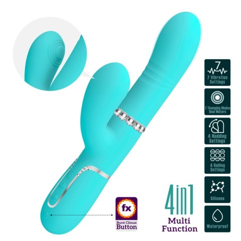 2 WIBRATOR - Mariana light blue, 7 vibration functions, 7 thrusting settings, 4 rolling functions, 4 nodding functions