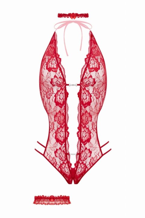 Open crotch Body-Set Renee - Red