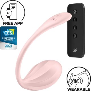 Jajeczko do zabaw na odległość, sterowane smartfonem, sex Ribbed Petal rose Connect App