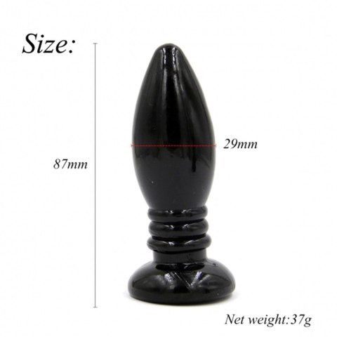 Rocket drill 3,4 inch black anal plug, korek analny 3,4 inch / 8,7 cm