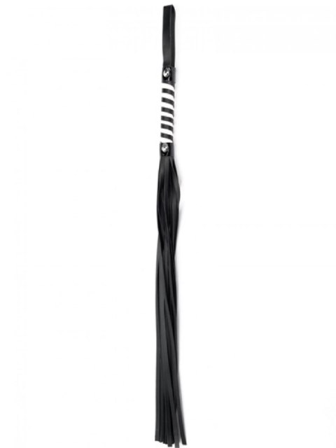 Black White Long Stripe Flogger