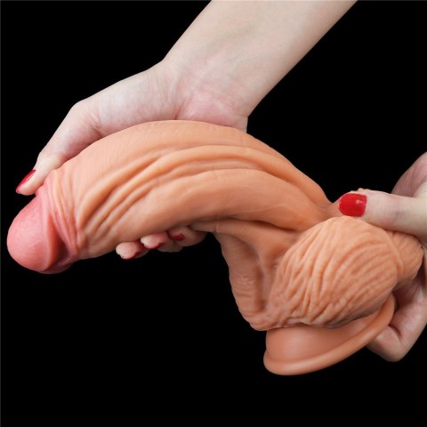 DILDO 10'' DUAL LAYERED PLATINUM SILICONE COCK - FLESH 24-0229