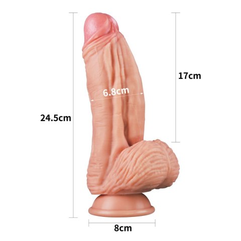 DILDO 10'' DUAL LAYERED PLATINUM SILICONE COCK - FLESH 24-0229