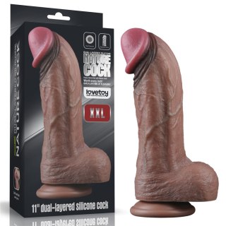 DILDO 11'' DUAL LAYERED SILICONE COCK XXL 24-0440