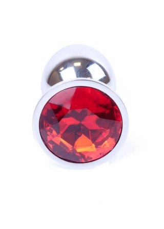 Plug, korek analny-Jewellery Silver plug, korek analny- Red