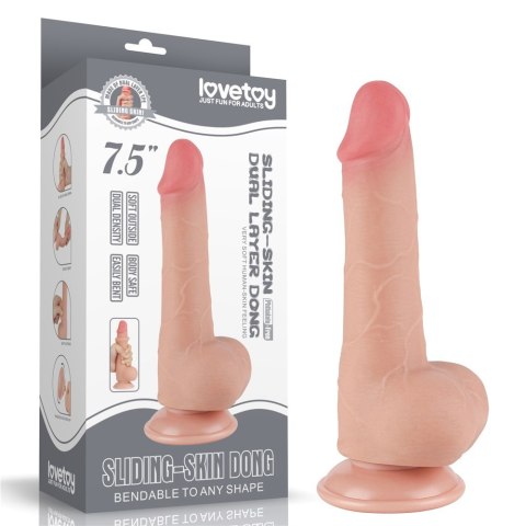 DILDO 7.5'' SLIDING SKIN DUAL LAYER DONG FLESH 24-0369