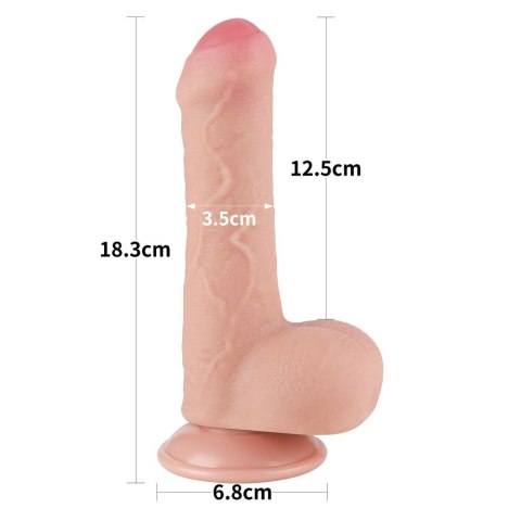 DILDO 7'' SLIDING SKIN DUAL LAYER DONG FLESH 24-0367