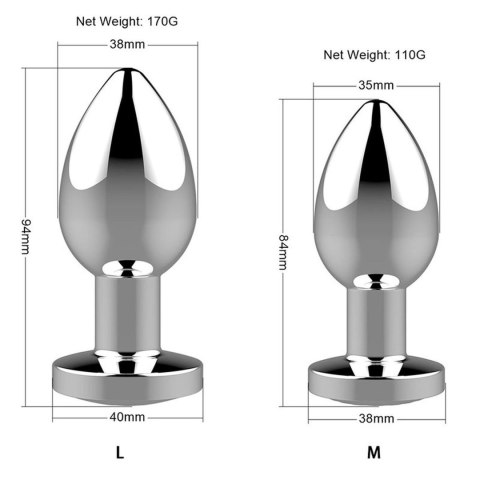 Stymulator-Rechargeable Butt Plug, korek analny Vibrator USB 10 Functions - Silver