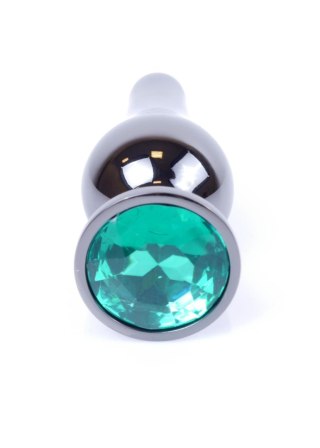 Plug, korek analny-Jewellery Dark Silver BUTT plug, korek analny- Green