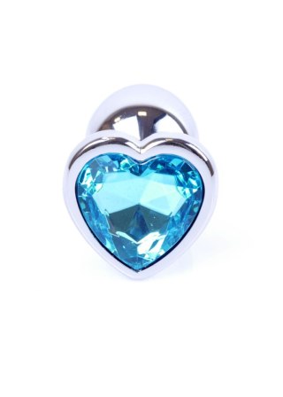 Plug-Jewellery Silver Heart PLUG- Light Blue