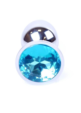 Plug, korek analny-Jewellery Silver plug, korek analny- Light Blue