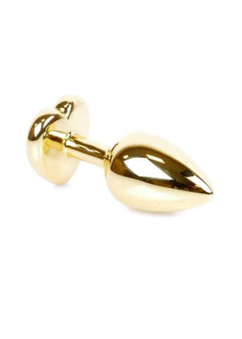 Plug, korek analny-Jewellery Gold Heart plug, korek analny- Green