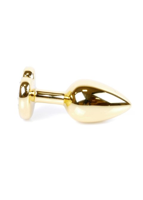 Plug, korek analny-Jewellery Gold Heart plug, korek analny- Green