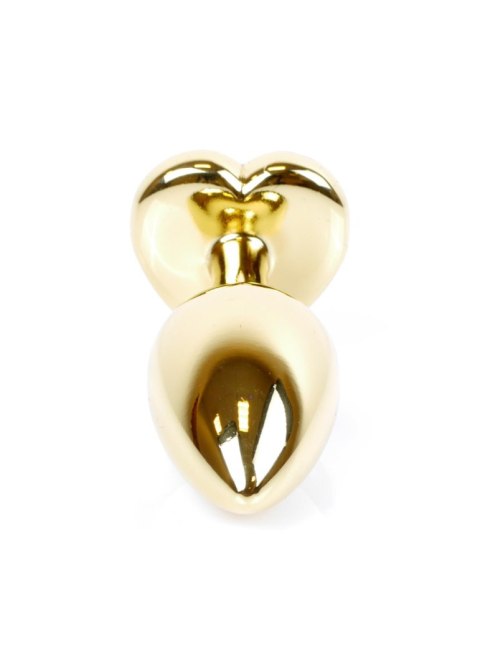 Plug, korek analny-Jewellery Gold Heart plug, korek analny- Green