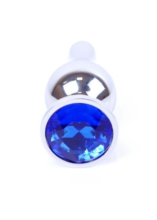 Plug, korek analny-Jewellery Silver BUTT plug, korek analny- Dark Blue