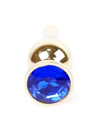 Plug, korek analny-Jewellery Gold BUTT plug, korek analny- Dark Blue