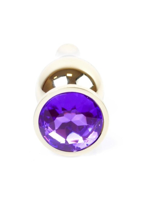 Plug, korek analny-Jewellery Gold BUTT plug, korek analny- Purple