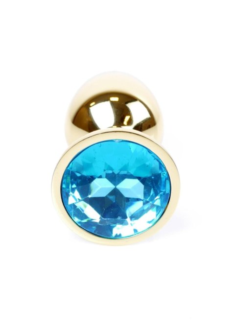 Plug, korek analny-Jewellery Gold plug, korek analny- Light Blue