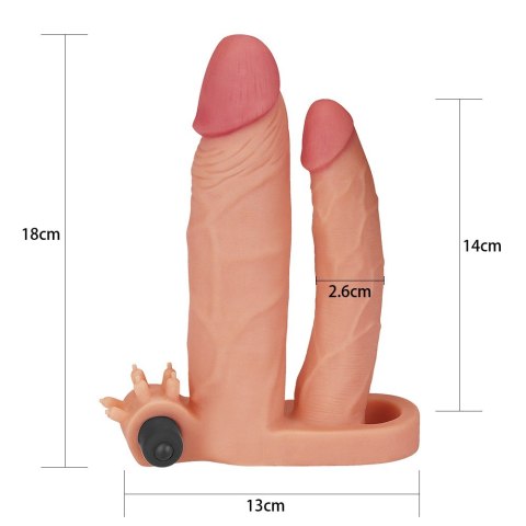 PRZEDŁUŻKA ADD 1" VIBRATING DOUBLE PENIS SLEEVE 24-0303