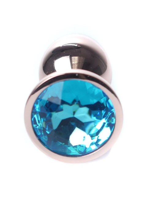 Plug, korek analny-Jewellery Red Gold plug, korek analny- Light Blue