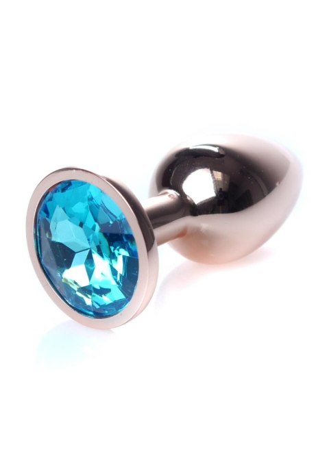 Plug, korek analny-Jewellery Red Gold plug, korek analny- Light Blue