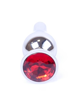 Plug, korek analny-Jewellery Silver BUTT plug, korek analny- Red