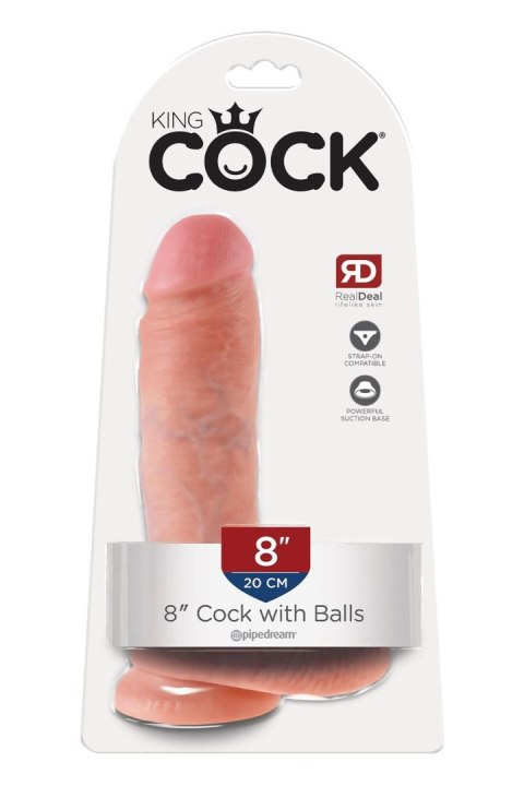 KING COCK 8 INCH COCK WITH BALLS LIGHT