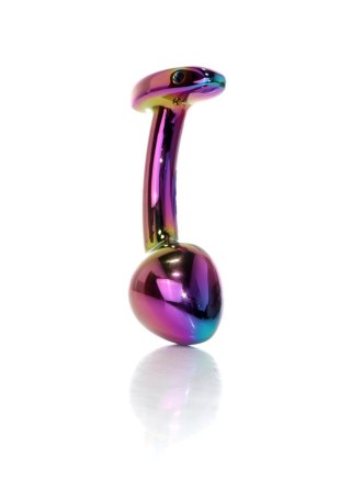 Plug, korek analny-Jewellery Multicolour Curved plug, korek analny- M