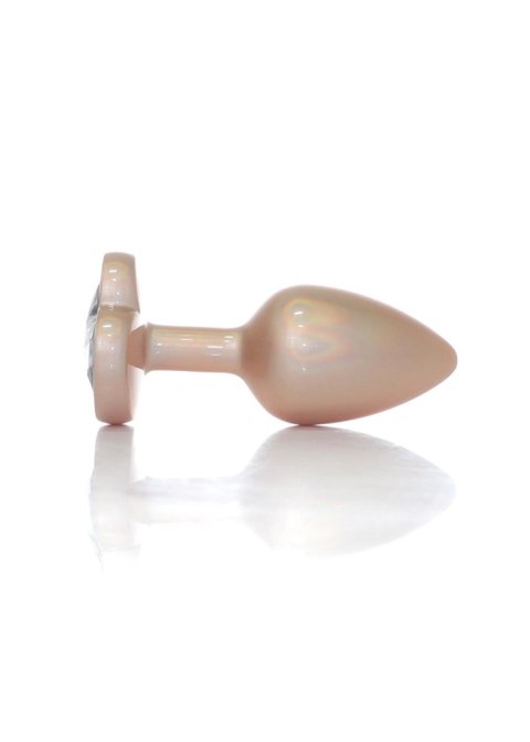 Plug-Jewellery Pearl Gold Heart PLUG- Clear S