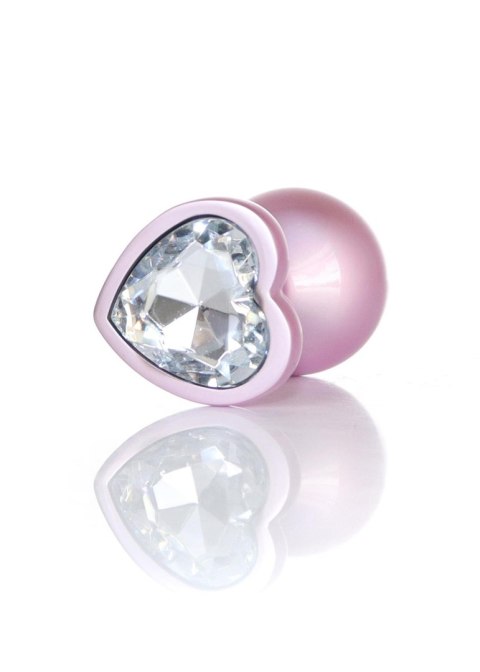 Plug-Jewellery Pearl Pink Heart PLUG- Clear M