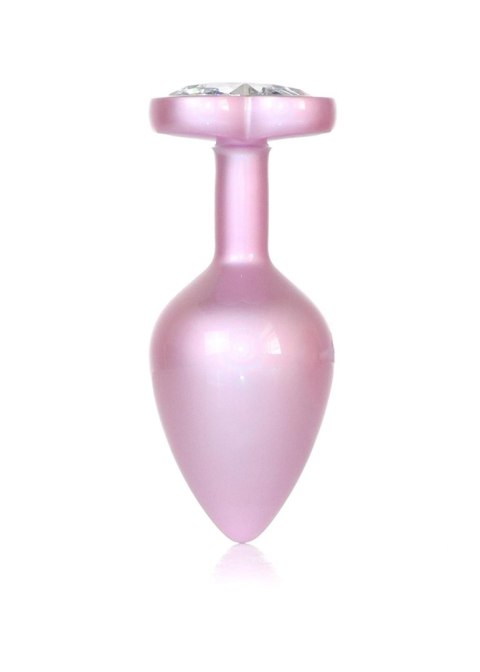 Plug, korek analny-Jewellery Pearl Pink Heart plug, korek analny- Clear M