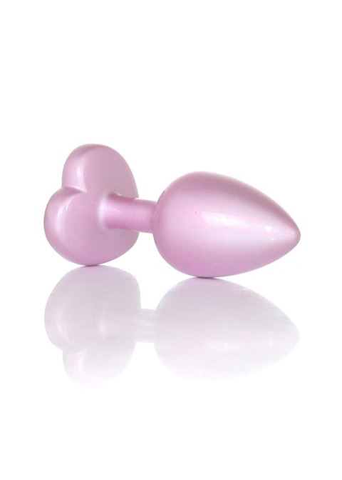 Plug, korek analny-Jewellery Pearl Pink Heart plug, korek analny- Clear S