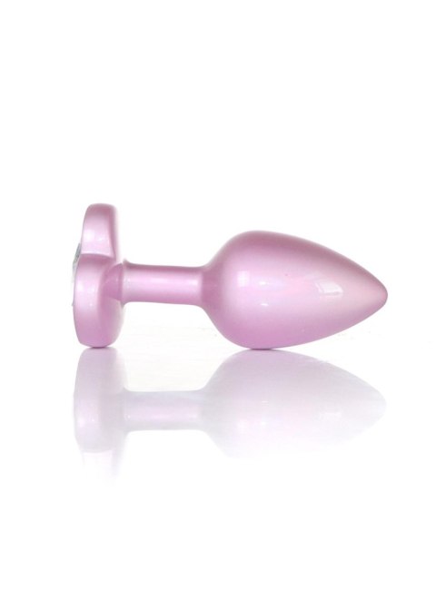 Plug, korek analny-Jewellery Pearl Pink Heart plug, korek analny- Clear S