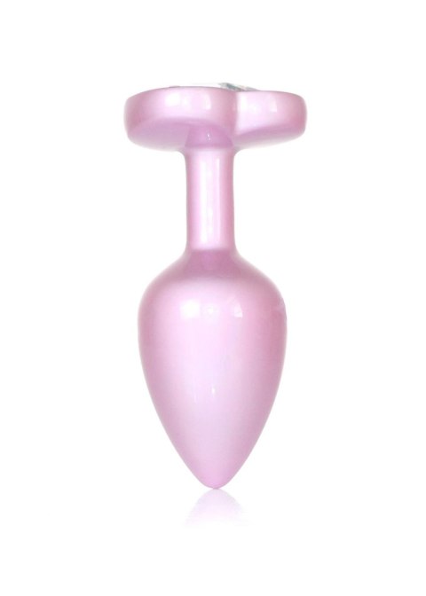 Plug, korek analny-Jewellery Pearl Pink Heart plug, korek analny- Clear S