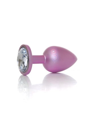 Plug, korek analny-Jewellery Pearl Pink plug, korek analny- Clear L