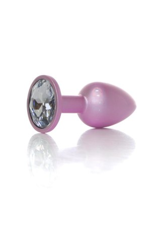 Plug, korek analny-Jewellery Pearl Pink plug, korek analny- Clear S